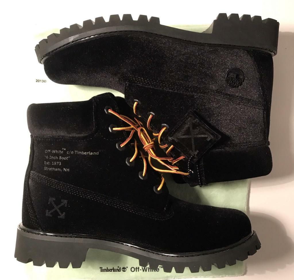 off white timberland velvet